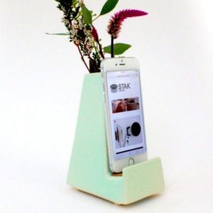 STAK CERAMICS Bloom Phone Vase - Mint Green